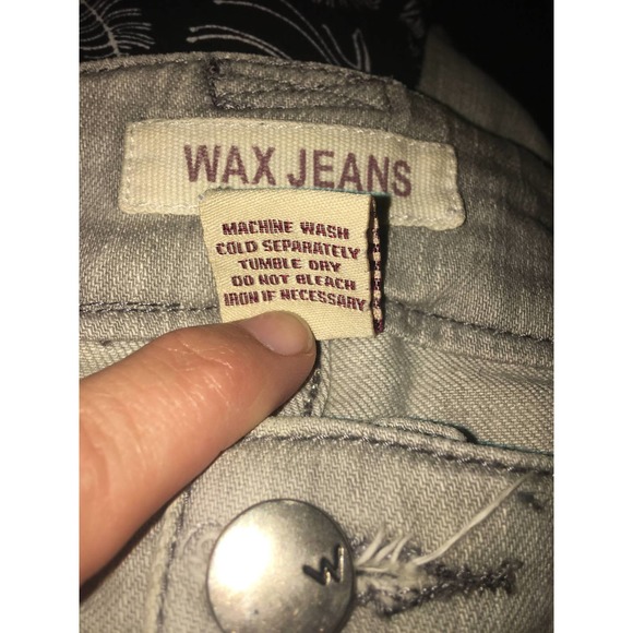 Wax Jeans Size 7 Silver Gray Grey Stretch Denim - Picture 9 of 12